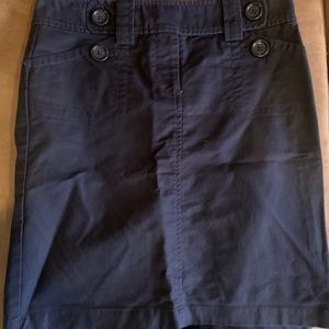 Ann Taylor Navy Blue Midi Skirt